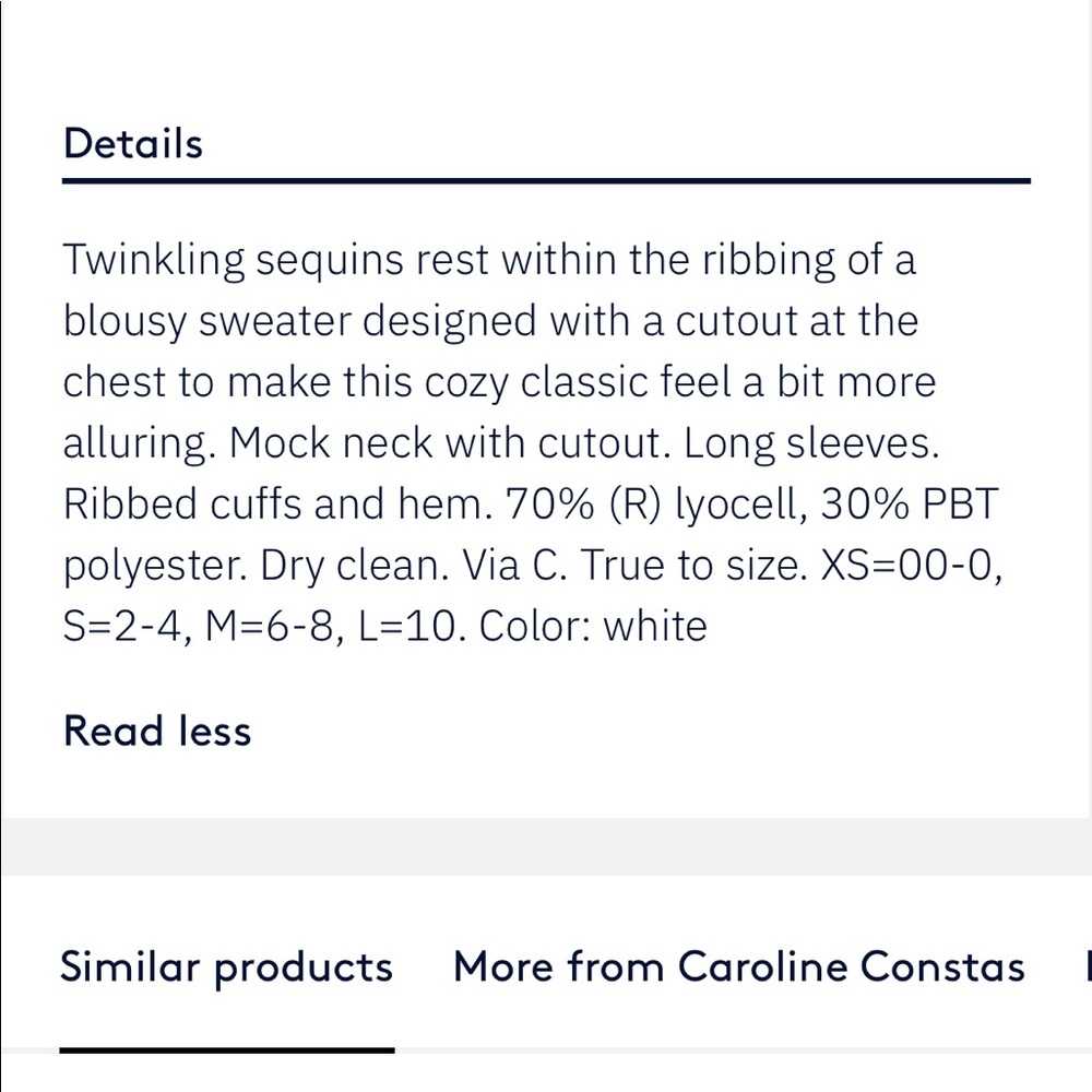 NEW • Caroline Constas • Sequin Cut Out Sweater L - Picture 4 of 7